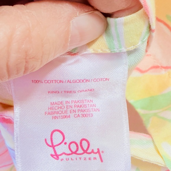 Lilly Pulitzer EUC Bundle of Two Floral Tiger Lily Pillow Shams - Picture 3 of 3